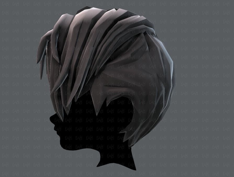 3D Hair style for boy V27 Low-poly 3D model_23