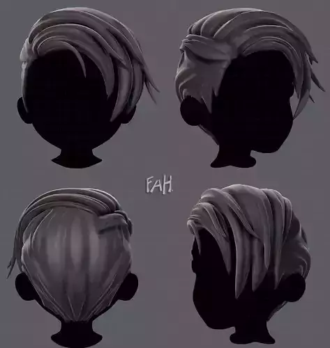 3D Hair style for boy V27 Low-poly 3D model