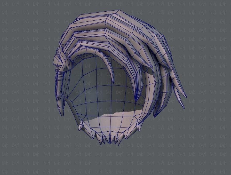 3D Hair style for boy V27 Low-poly 3D model_40