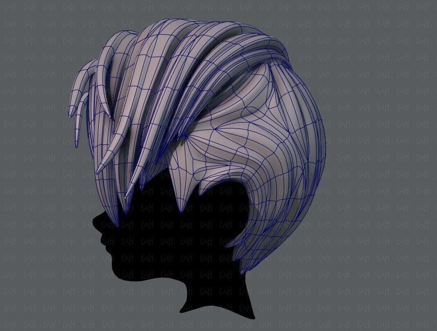 3D Hair style for boy V27 Low-poly 3D model_15