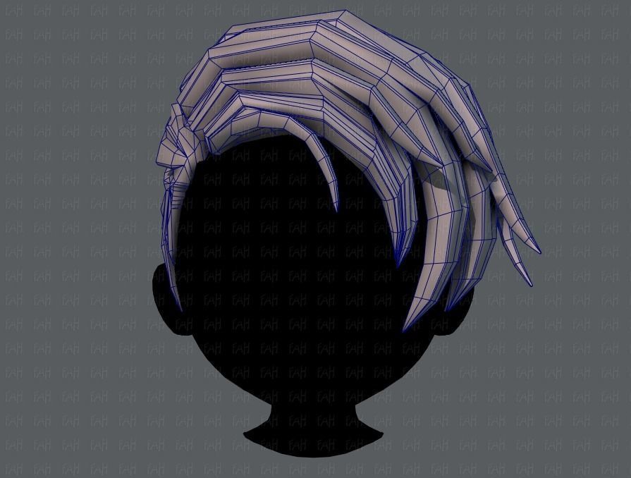 3D Hair style for boy V27 Low-poly 3D model_25