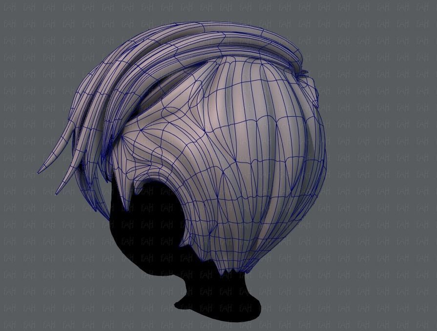 3D Hair style for boy V27 Low-poly 3D model_14