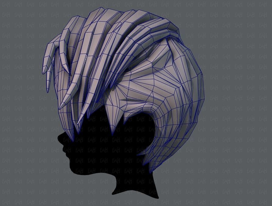 3D Hair style for boy V27 Low-poly 3D model_31
