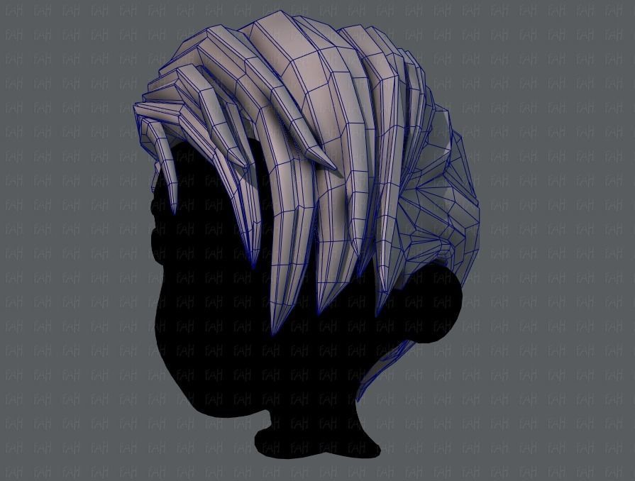 3D Hair style for boy V27 Low-poly 3D model_32