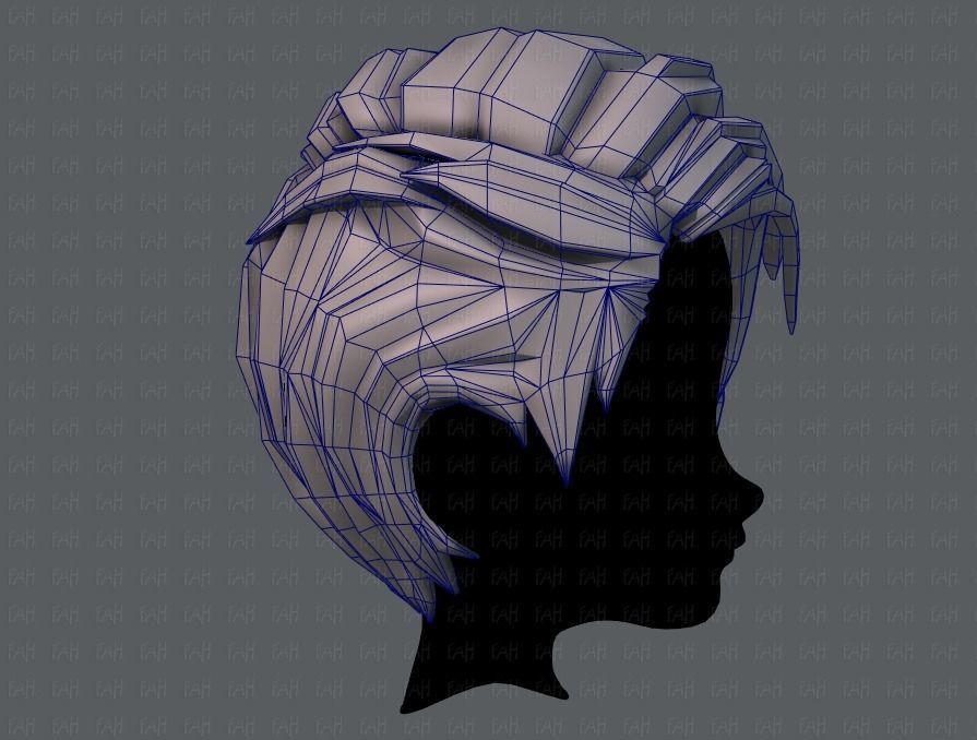 3D Hair style for boy V27 Low-poly 3D model_27