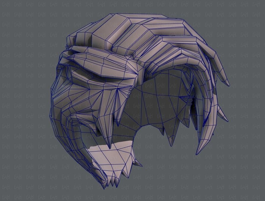 3D Hair style for boy V27 Low-poly 3D model_44