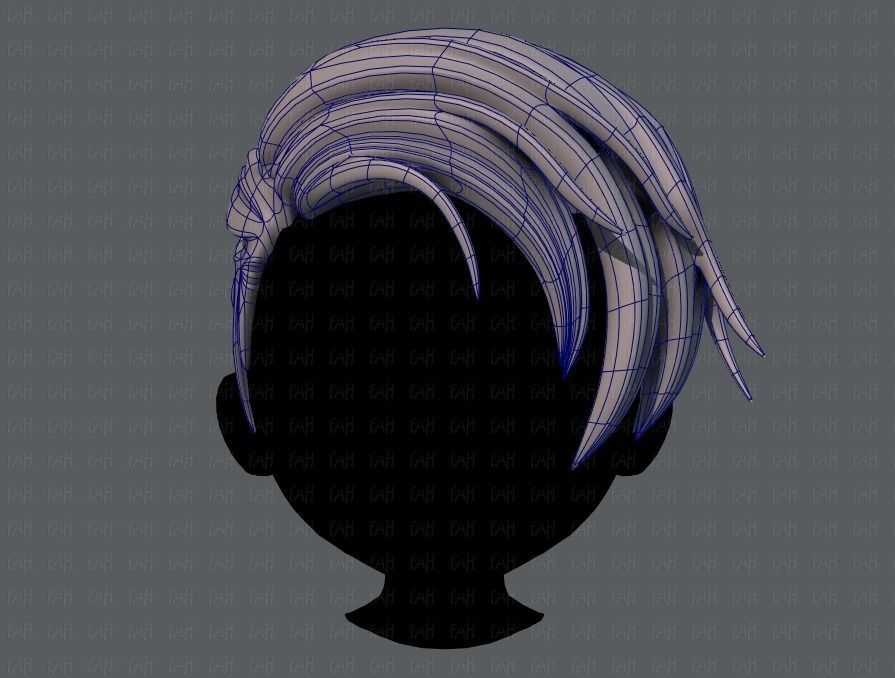 3D Hair style for boy V27 Low-poly 3D model_9
