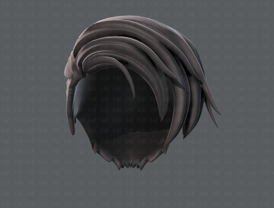 3D Hair style for boy V27 Low-poly 3D model_37