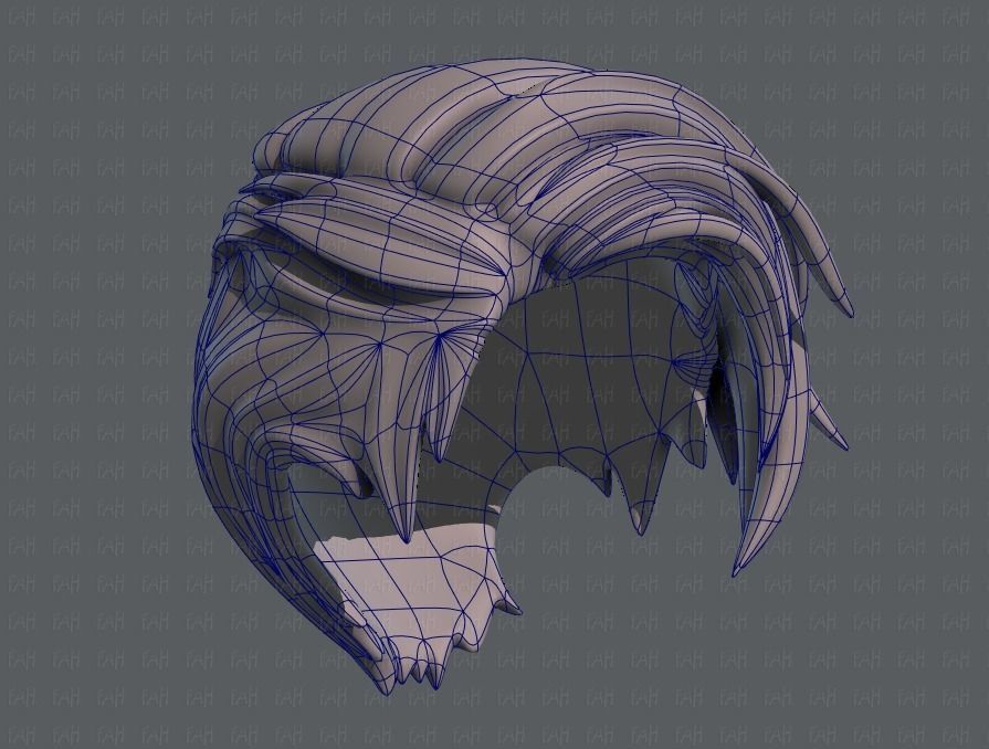 3D Hair style for boy V27 Low-poly 3D model_42