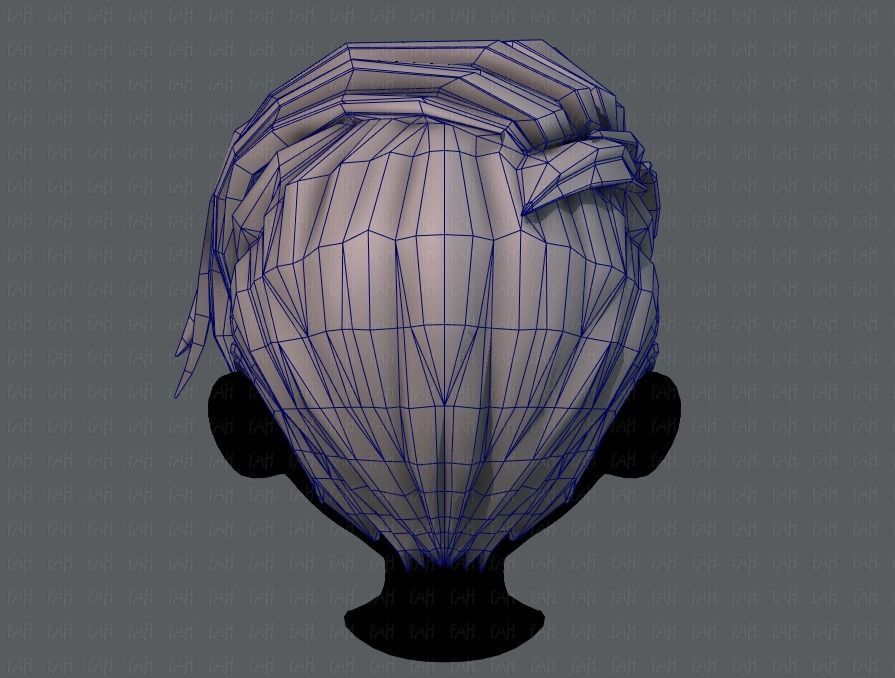 3D Hair style for boy V27 Low-poly 3D model_29