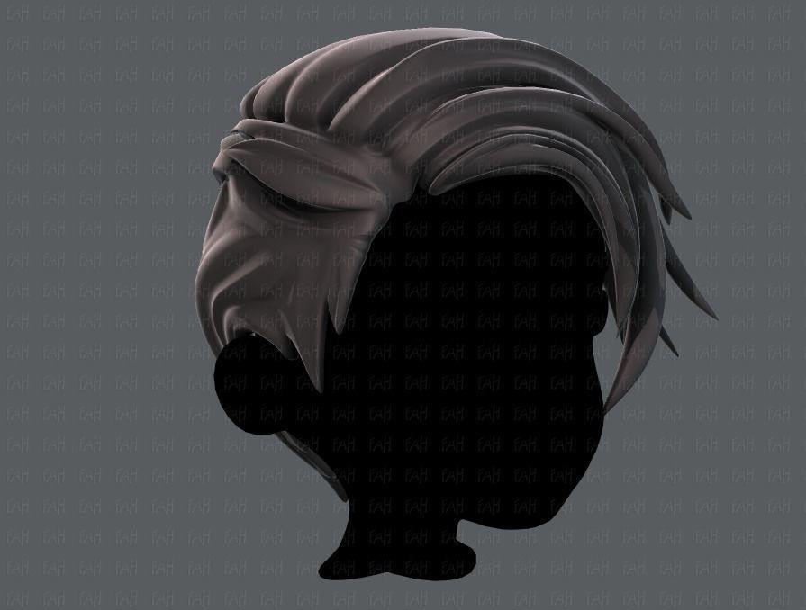 3D Hair style for boy V27 Low-poly 3D model_2