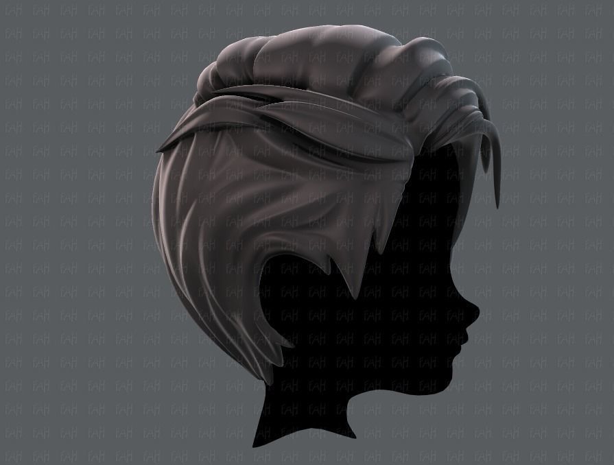 3D Hair style for boy V27 Low-poly 3D model_3