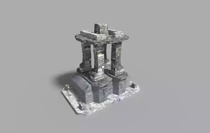 low poly temple pillar 6