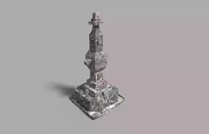 low poly temple pillar 8