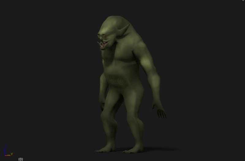 ogre animated Low-poly 3D model_6