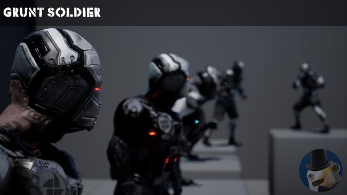 Grunt Soldier for Unreal Engine 4 Low-poly 3D model