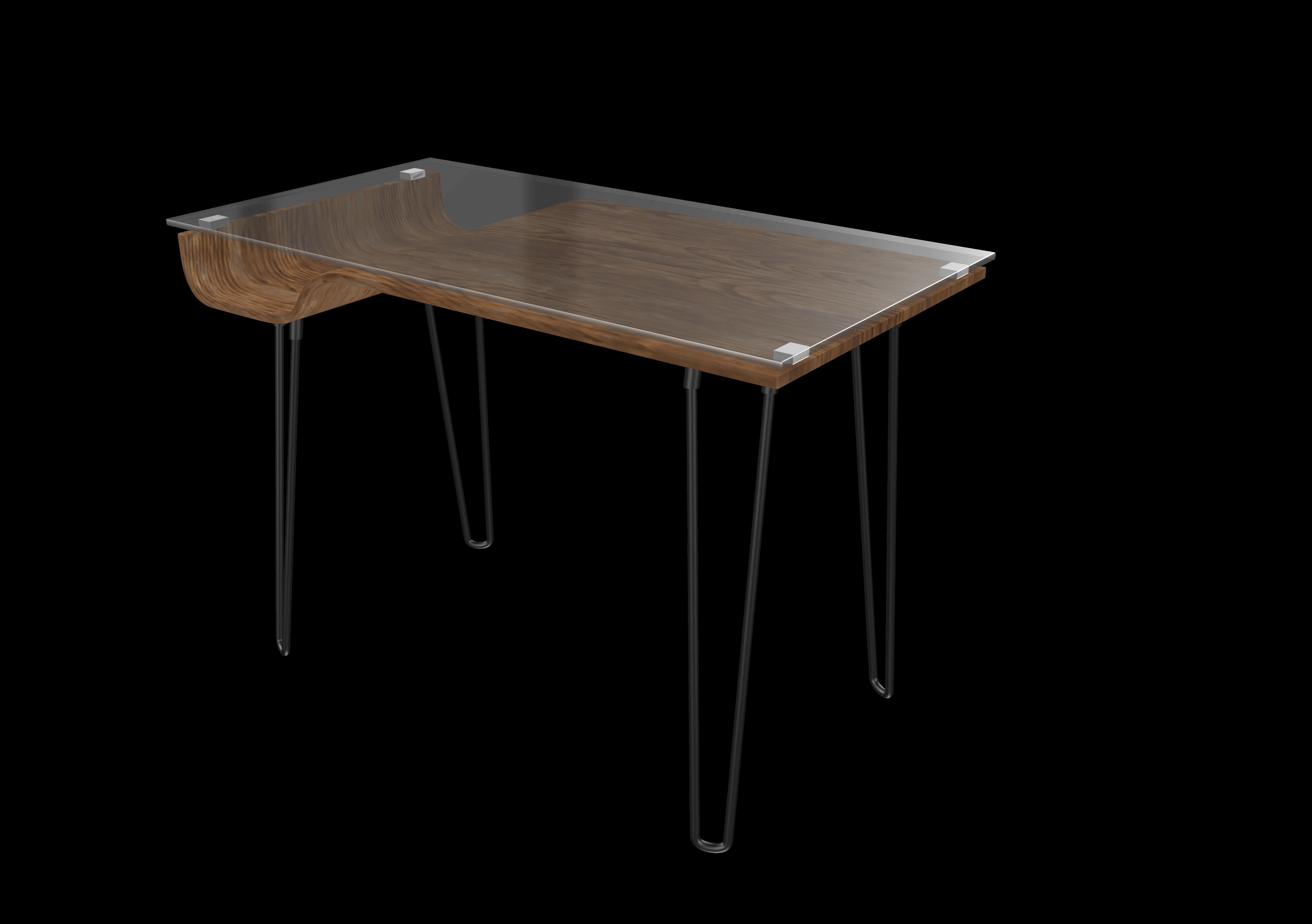 LUMISOURCE  AVERY DESK  WALNUT 3D model_2