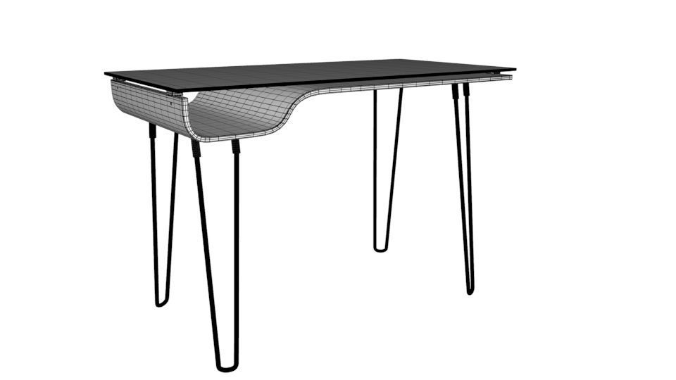 LUMISOURCE  AVERY DESK  WALNUT 3D model_4