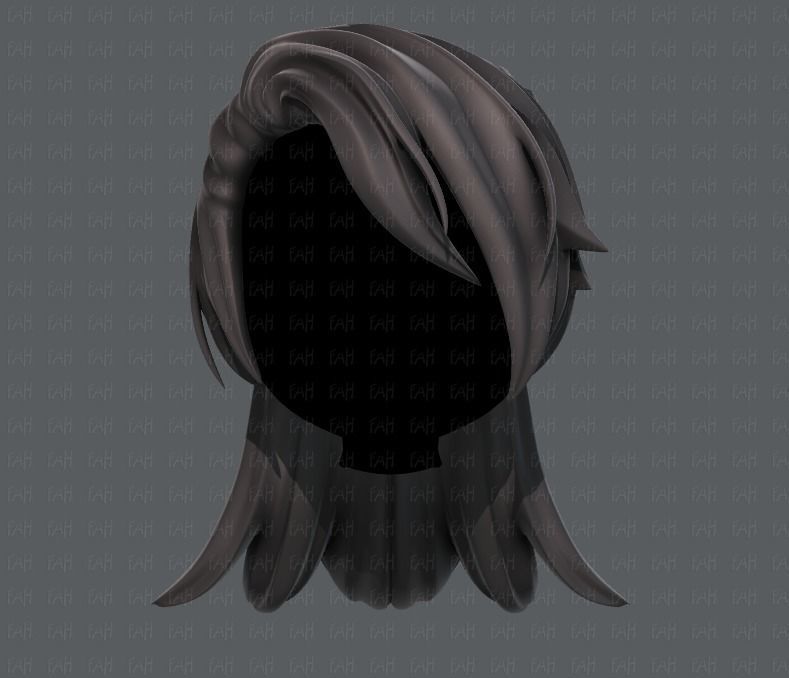 3D Hair style for girl V28 Low-poly 3D model_1