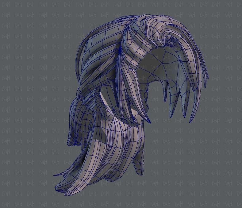 3D Hair style for girl V28 Low-poly 3D model_42