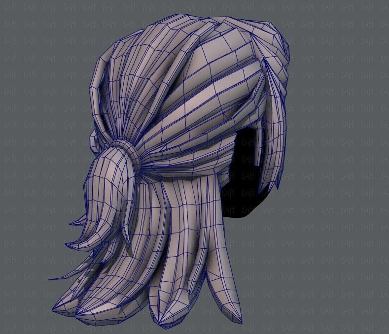 3D Hair style for girl V28 Low-poly 3D model_28