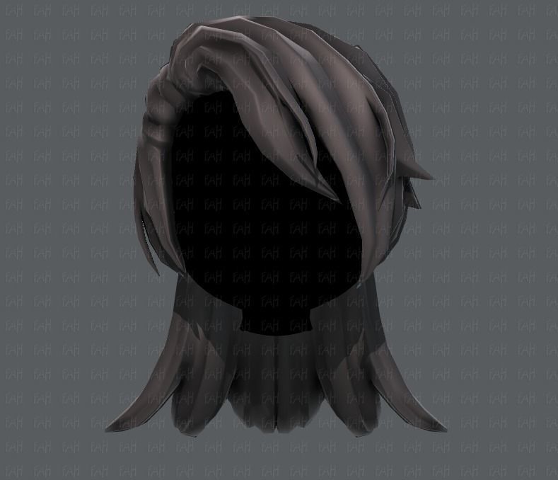 3D Hair style for girl V28 Low-poly 3D model_17