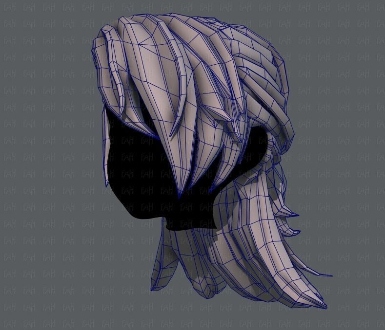 3D Hair style for girl V28 Low-poly 3D model_32