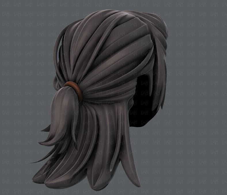3D Hair style for girl V28 Low-poly 3D model_4