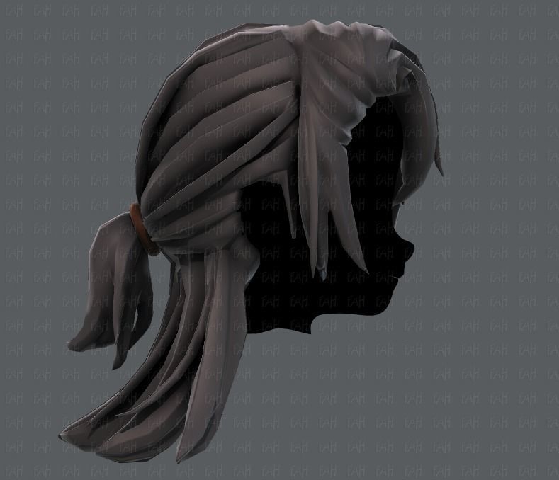 3D Hair style for girl V28 Low-poly 3D model_19