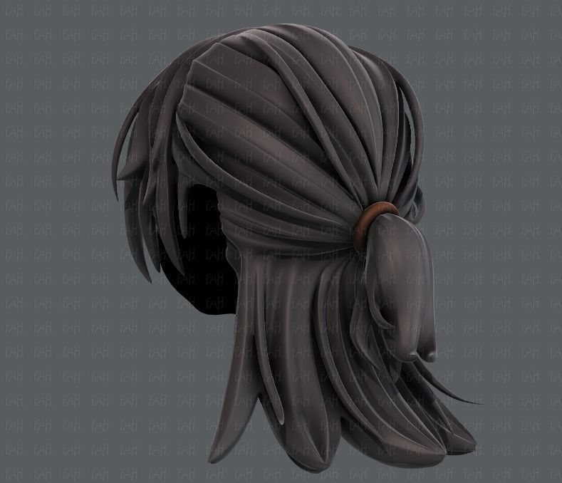 3D Hair style for girl V28 Low-poly 3D model_6