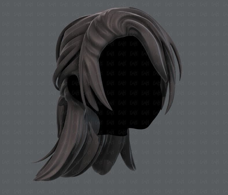 3D Hair style for girl V28 Low-poly 3D model_2