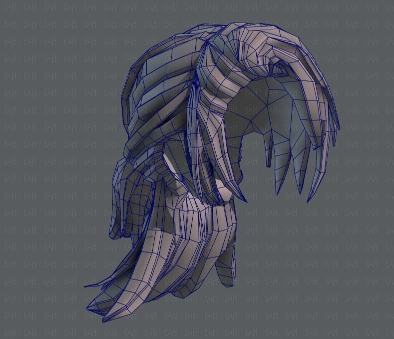 3D Hair style for girl V28 Low-poly 3D model_44