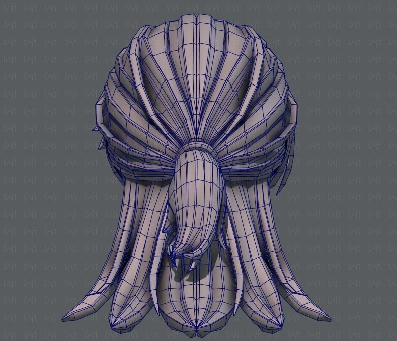 3D Hair style for girl V28 Low-poly 3D model_29