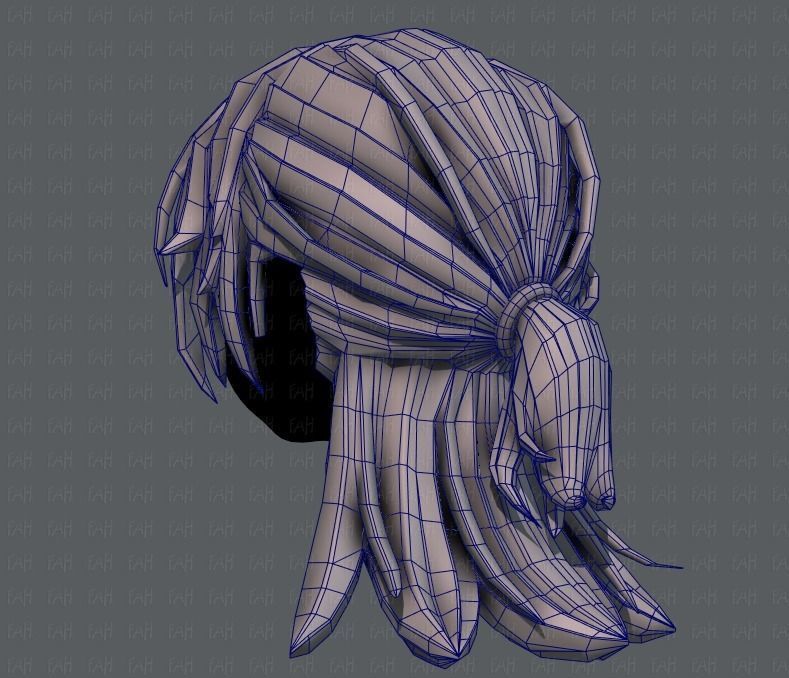 3D Hair style for girl V28 Low-poly 3D model_30