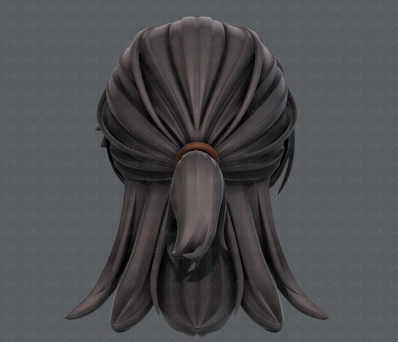 3D Hair style for girl V28 Low-poly 3D model_5