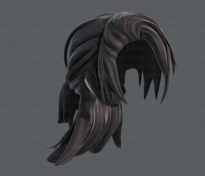 3D Hair style for girl V28 Low-poly 3D model_41