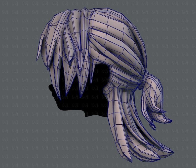 3D Hair style for girl V28 Low-poly 3D model_31