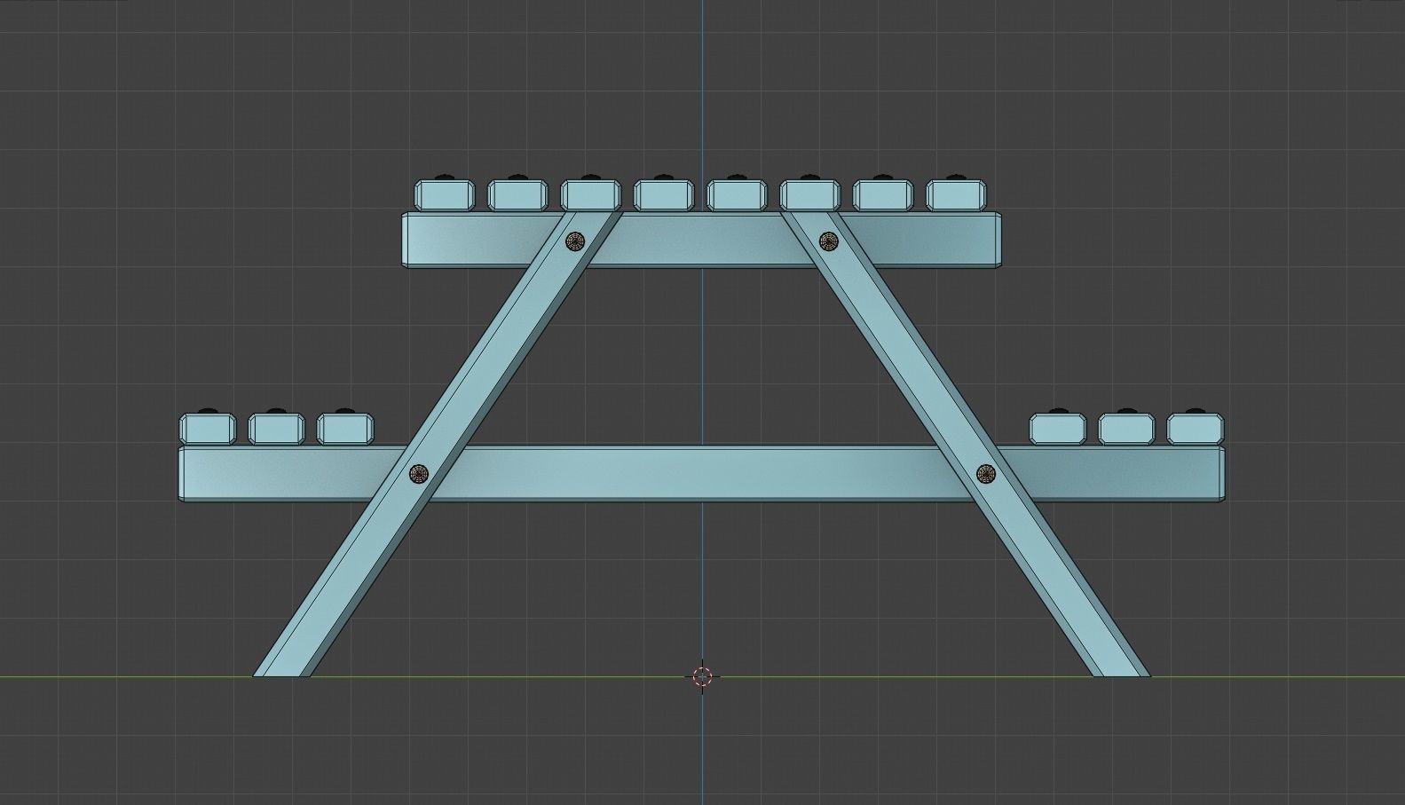 Wooden Picnic Table Low-Poly PBR Game Ready 3D Model Low-poly 3D model_17