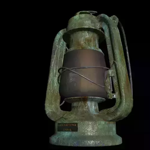 OIL GLASS LAMP RETRO VINTAGE OLD ANTIQUE 3D model