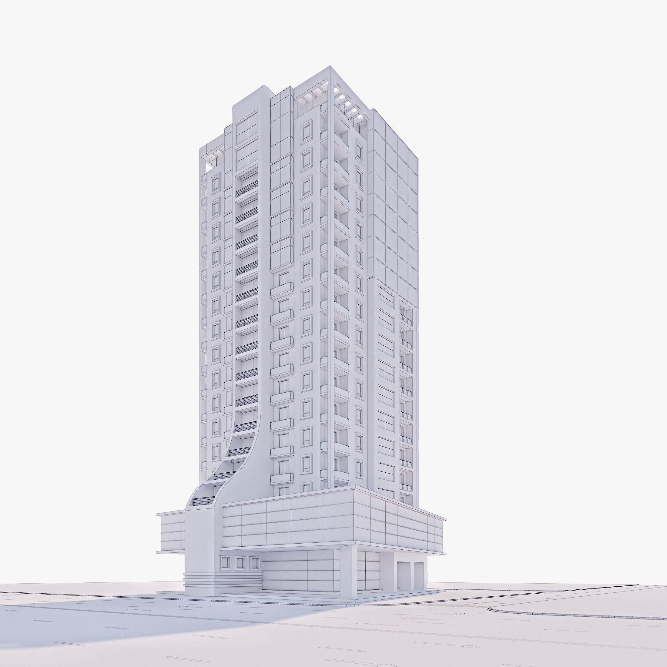 Modern building 3D model_4