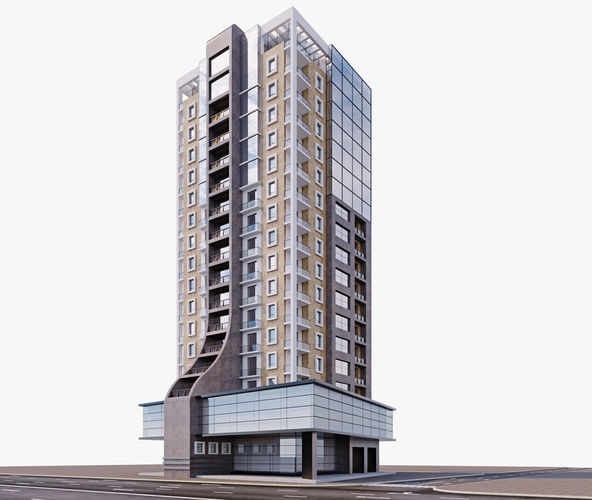 Modern building 3D model