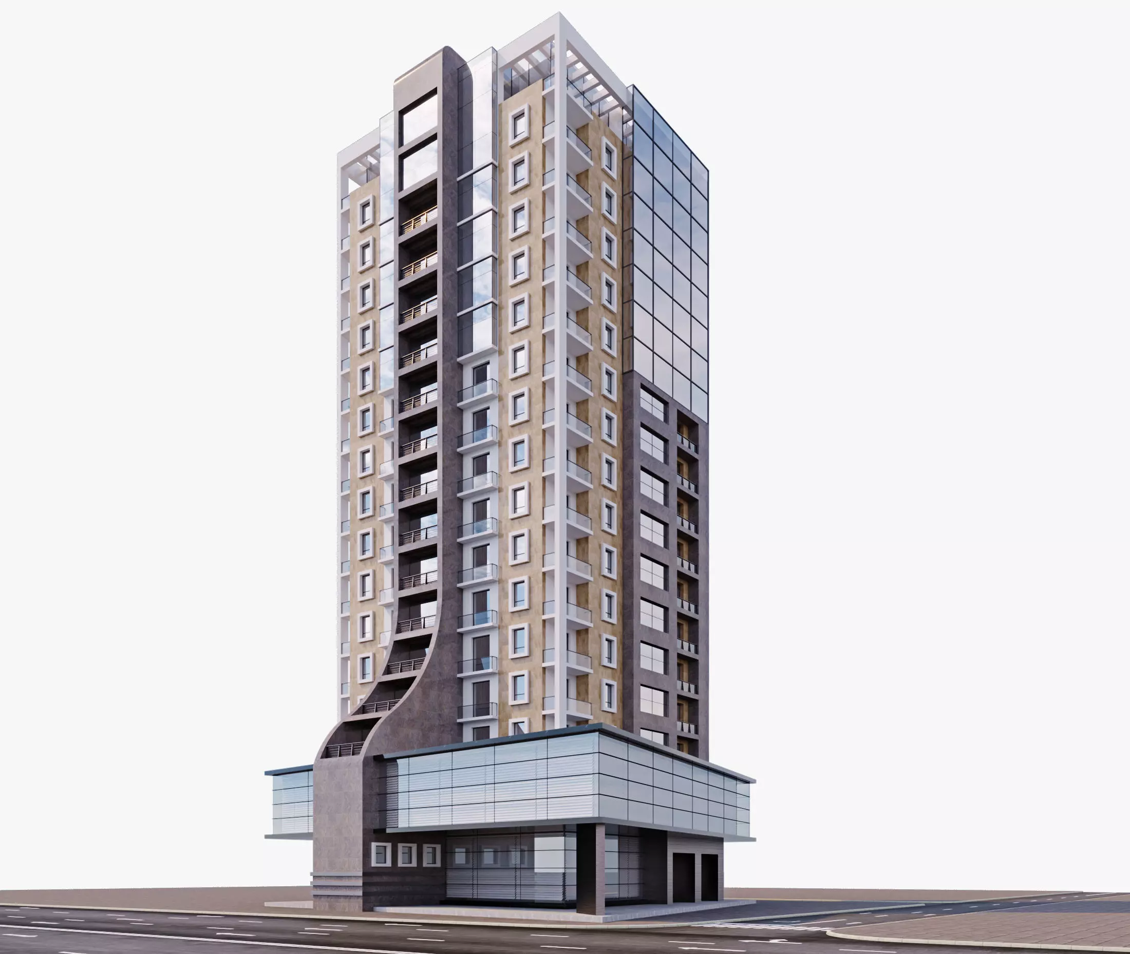 Modern building 3D model_0