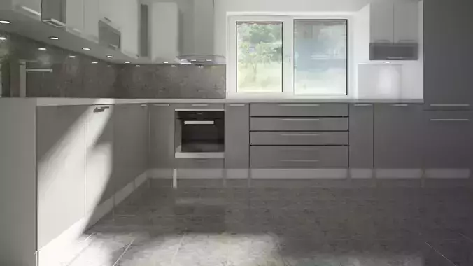 Kitchen modern with cabinets