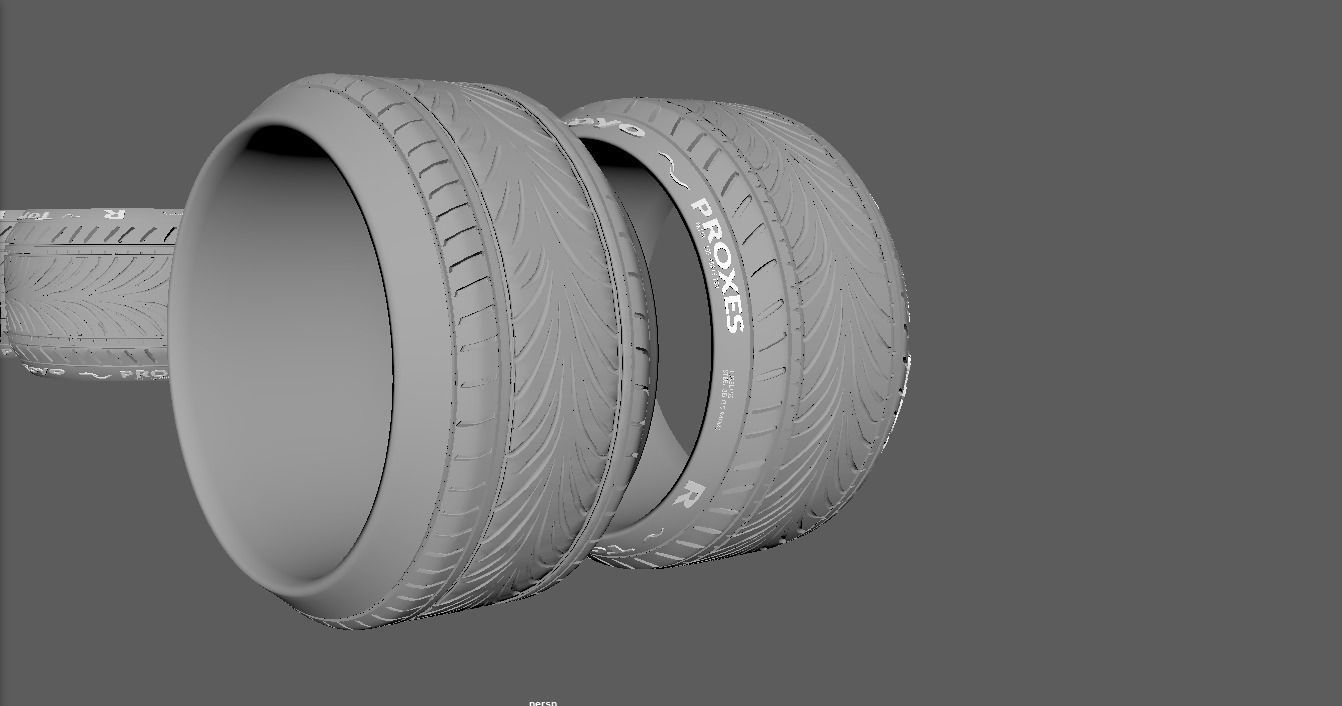 Car Tire- Toyo Proxes Stretched  3D print model_1