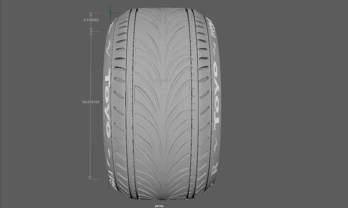 Car Tire- Toyo Proxes Stretched  3D print model_0