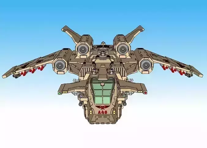 6mm and 8mm Birdstorm Superheavy Dropship 3D print model