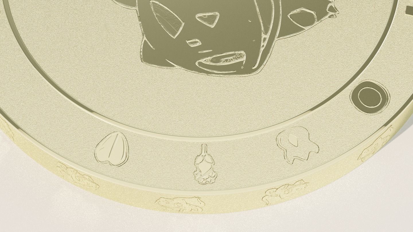 Pokemon coins starter collection Low-poly 3D model_8