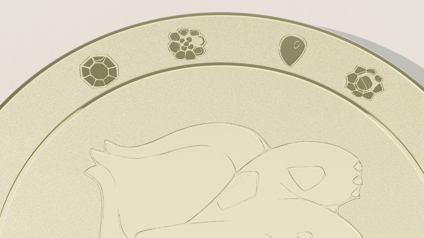 Pokemon coins starter collection Low-poly 3D model_7