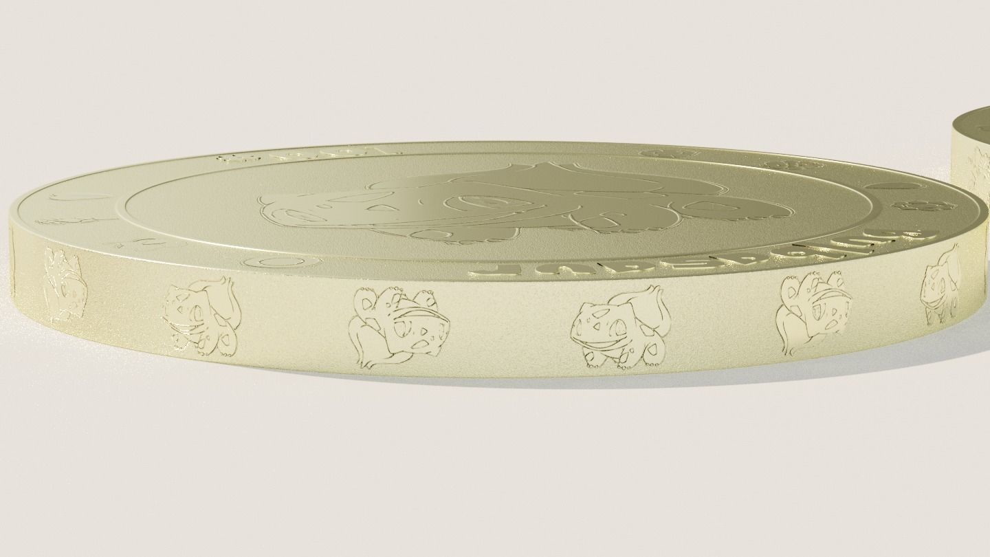 Pokemon coins starter collection Low-poly 3D model_5