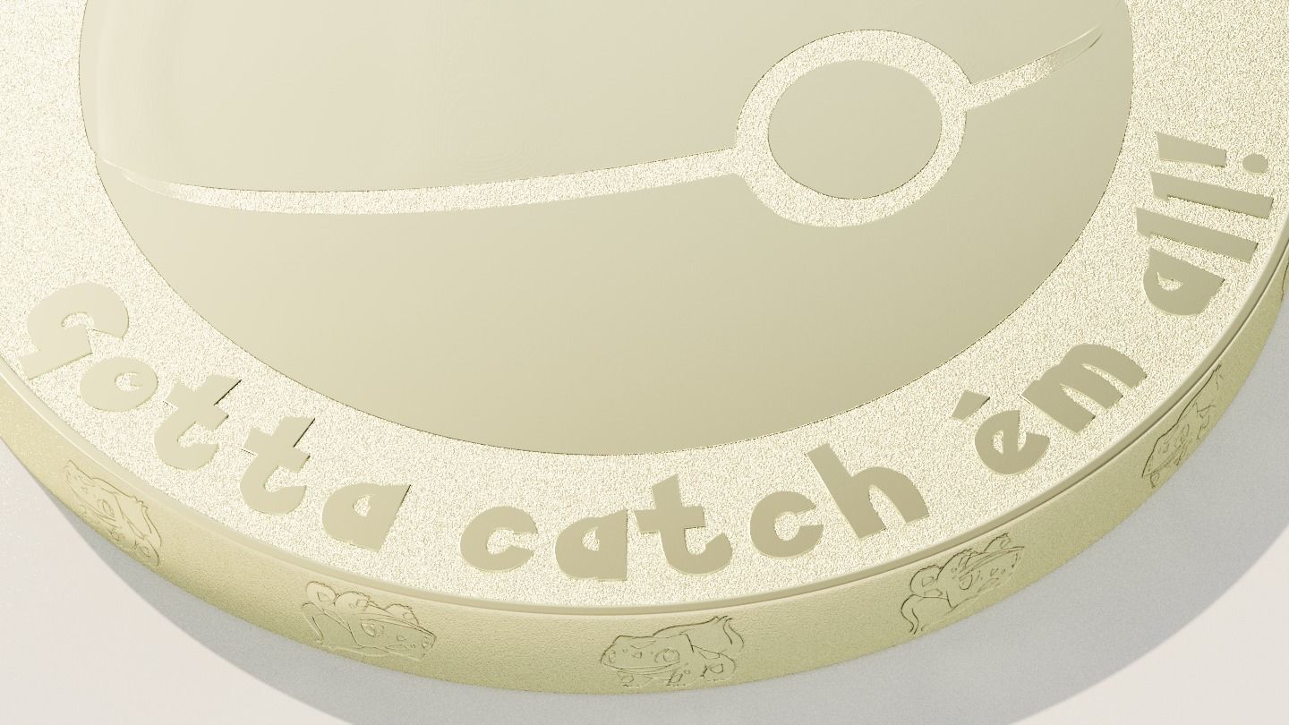 Pokemon coins starter collection Low-poly 3D model_11